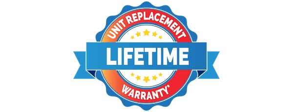 Unit Replacement Lifetime Warranty badge for furnace and air conditioning