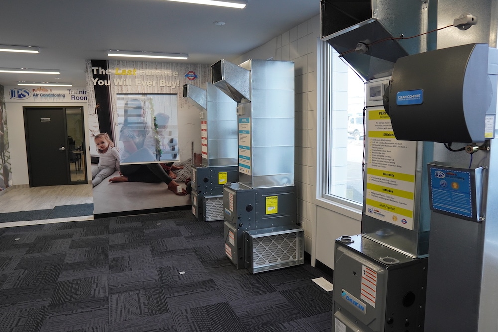 Our new Furnace and Air Conditioning unit showroom in Calgary