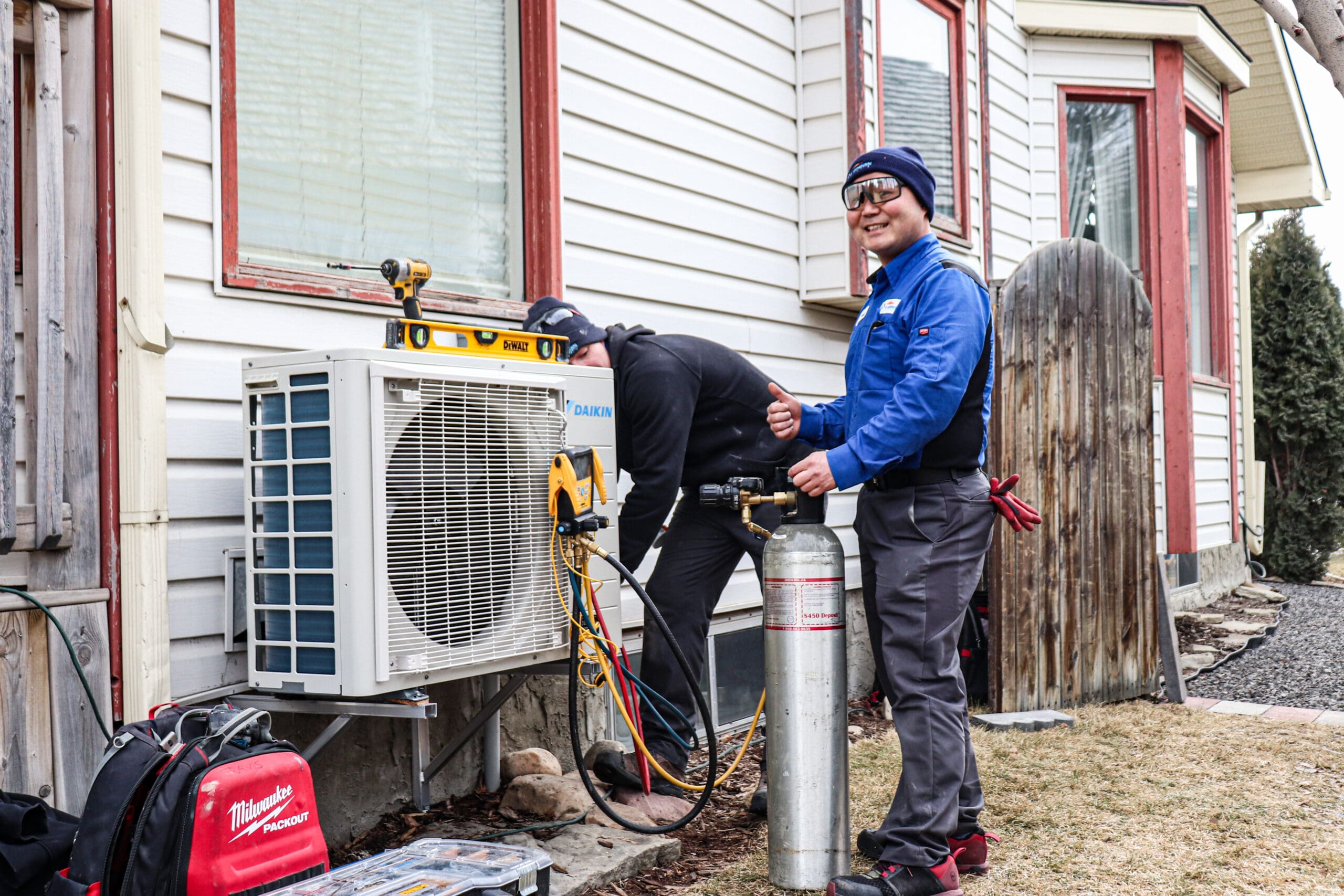 AC Installation taking place by JPS service techs.